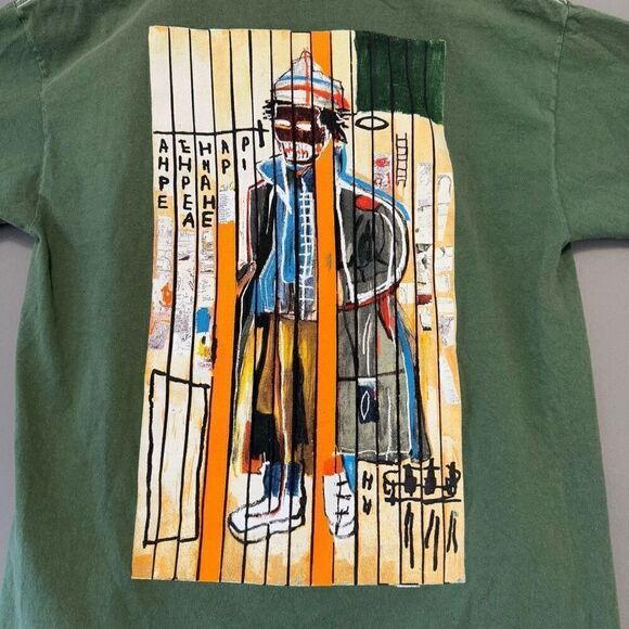 Jean Michel Basquiat Men’s Green Short Sleeve R-Shirt Art Tee Size Large - Picture 9 of 10